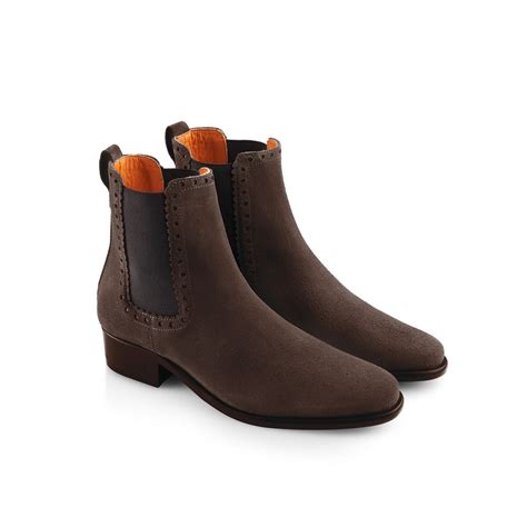 Fairfax And Favor Brogued Chelsea Womens Boot In Chocolate