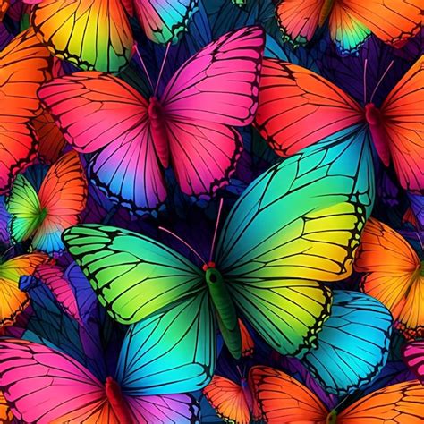 Premium Vector Butterfly Seamless Pattern Cute Colorful Butterflies Beautiful Insects Retro