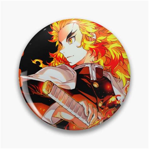 Demon Slayer Kyojuro Rengoku Diamond Enamel Pin Ayanawebzine