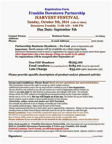 Festival Registration Form Template