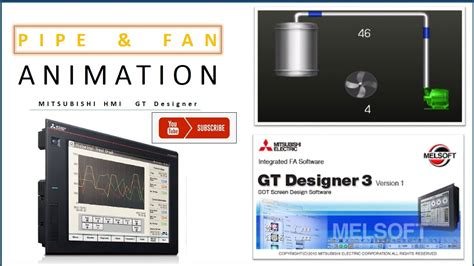 Mitsubishi HMI Animation Tutorial Fan And Pipe Animation On HMI