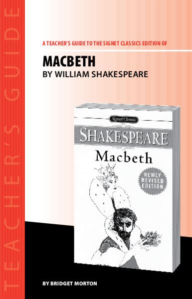 A Teachers Guide To The Signet Classics Edition Of Macbeth By William