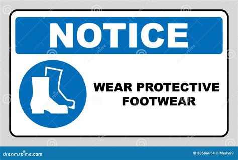 Wear Safety Footwear Protective Safety Boots Must Be Worn Mandatory