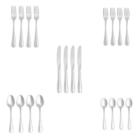 20-Piece Stainless Steel Flatware Set with Round Edge