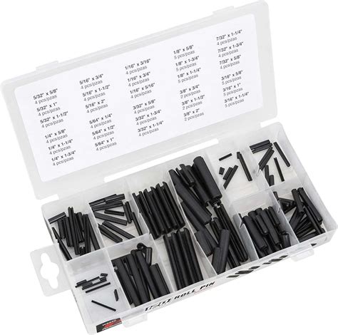 120pc Roll Pin Assortment Slotted Spring Tension Pin