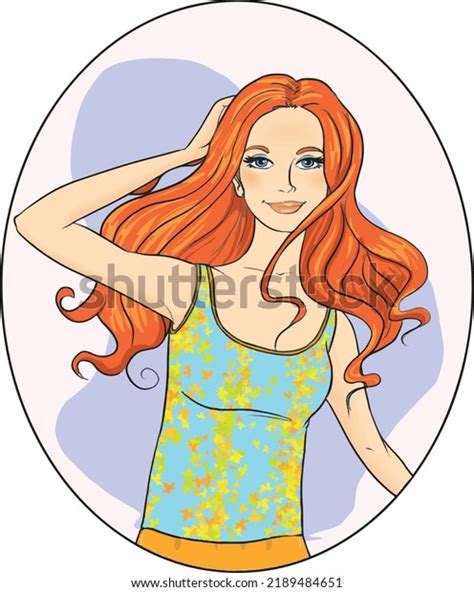 Beautiful Woman Drawing Long Wavy Hair Stock Vector Royalty Free 2189484651 Shutterstock