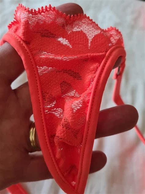 NEW WICKED WEASEL Tiger Lace Micro Bikini Bottom Neon Orange Large New Size PicClick UK