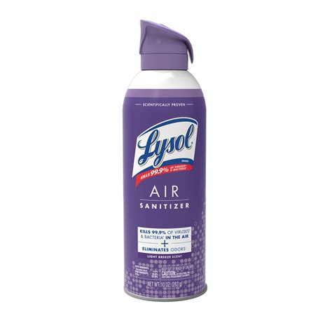 Lysol Air Sanitizing Spray Odor Eliminating Air Freshener Light