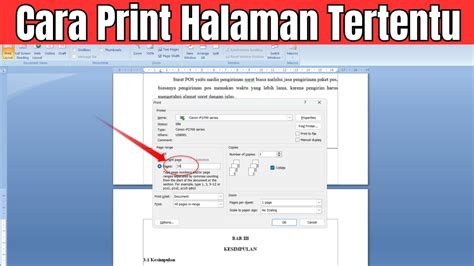 Cara Mencetak Atau Ngeprint Halaman Tertentu Di Word YouTube