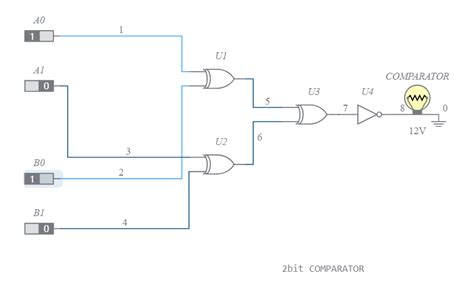 Copy Of 2 Bit Comparator Multisim Live