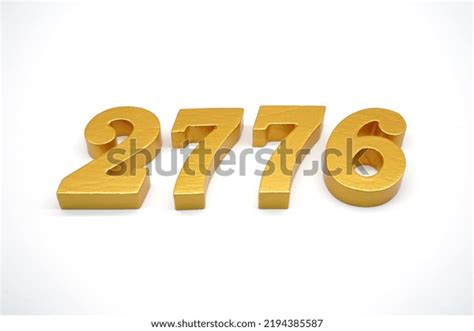 Number 2776 Made Goldpainted Teak 1 Stock Photo 2194385587 | Shutterstock