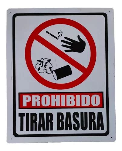 3 Letrero Señalizacion De Lamina Prohibido Tirar Basura Meses Sin