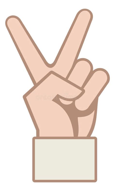 Peace Hand Gesture Icon V Sign Fingers Stock Vector Illustration Of