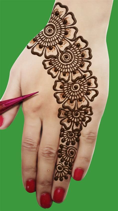 Very Simple Flower Mehndi Design For Front Hands Rakhi Special Mehndi