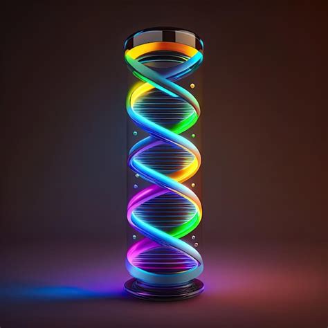 Premium Ai Image Glowing Dna Strand