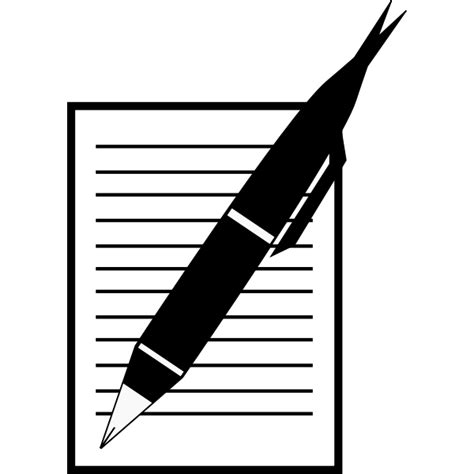 Paper And Pen Silhouette Free Svg