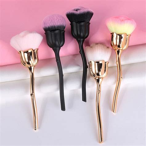 Jual Lf Rose Makeup Brush Tangkai Bunga Mawar Powder Brush Bulu