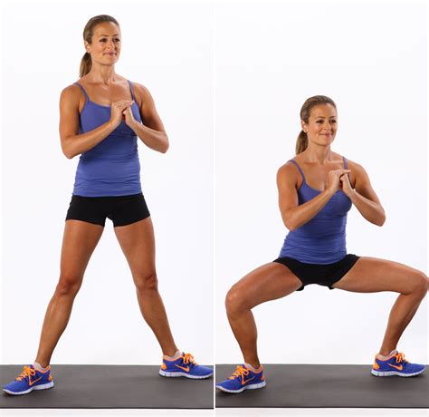 Sumo Squats Total Body No Equipment Workout Popsugar Fitness Photo 2