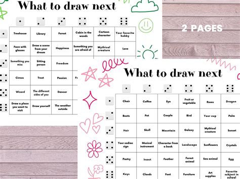 Art Dice Drawing Game Printable Drawing Challenge, Drawing Game, Game ...