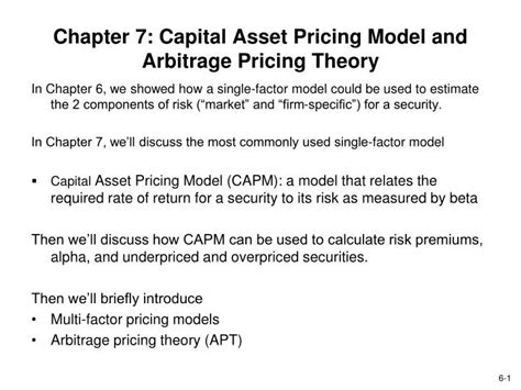 Ppt Chapter Capital Asset Pricing Model And Arbitrage Pricing