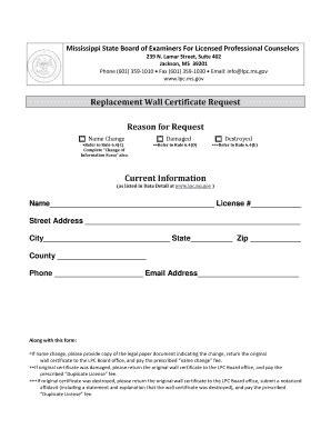 Fillable Online Lpc Ms Verificatio From Othe State2 Licenses And