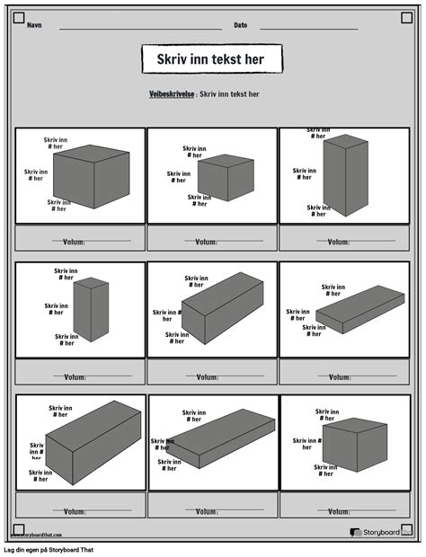 Gratis Utskrivbart Volumarbeidsark Med Kvadrater I Svart Hvitt