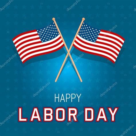 Labor Day Flags Card — Stock Vector © Zodchiy 78023534