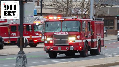 Boston Fire Engine 41 And Ladder 14 Responding Youtube