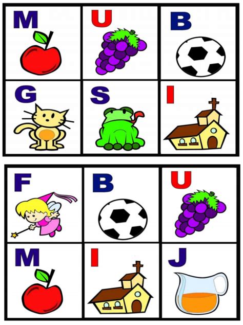 Educa O M Nica Valeton Alfabeto Bingo Ilustrado Letras E Figuras