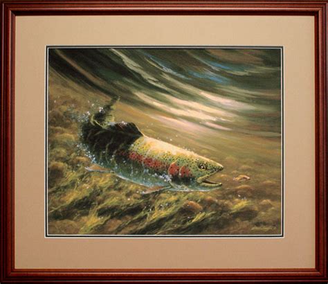 Bruce Langton Giclee - The Chase Rainbow Trout Large - BruceLangton.com