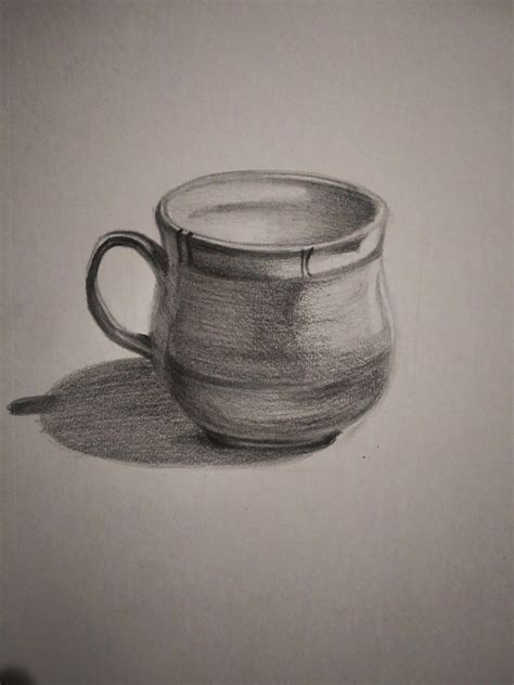 Pencil Shading Coffee Cup Drawing