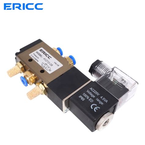 4V210 08 Air Solenoid Valve 5 Way Port 2 Position Gas Pneumatic