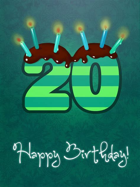 Happy 20th Birthday Cards Printable Free Printable Templates