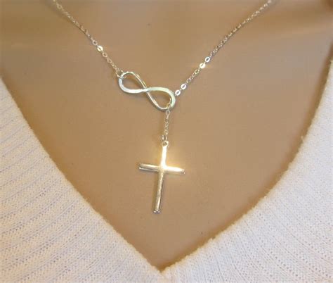 Large Sterling Silver Infinity Cross Necklace By GreatJewelry4All