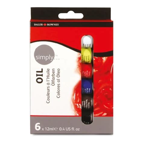 Oleos Daler Rowney Simply 12ml Set X 6 Colores Profesional