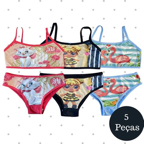 Kit Conjunto Menina Mo A Lingerie Infantil Qualidade Top Shopee Brasil