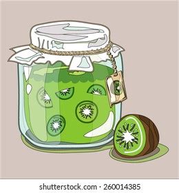 Kiwi Fruit Jam Jar Icon Hand Stock Vector Royalty Free 260014385