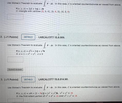 Solved Use Stokess Theorem To Evaluate F Dr In This Case