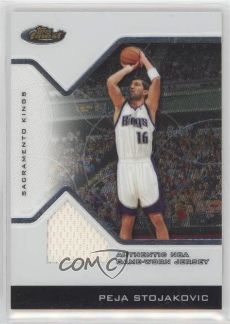 Topps Finest Game Worn Jersey Peja Stojakovic Ebay