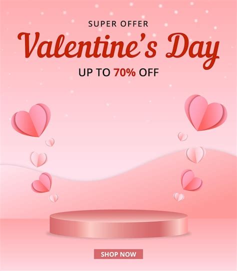 Premium Vector Valentines Day Sale Banner Background Template Design