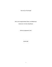 BUS 5113 Written Assignment Unit 7 Submission Docx University Of The