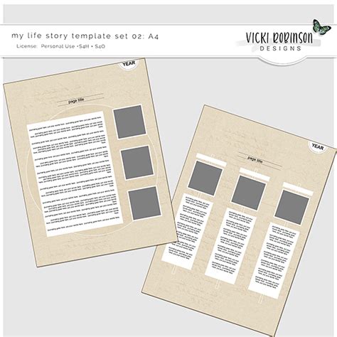 My Life Story Templates Set 02 By Vicki Robinson Oscraps