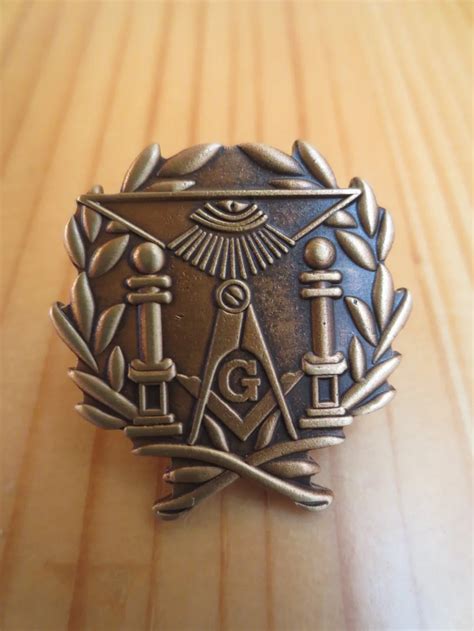 Masonic Lapel Pins Badge Mason Freemason B46 antique brass-in Pins ...