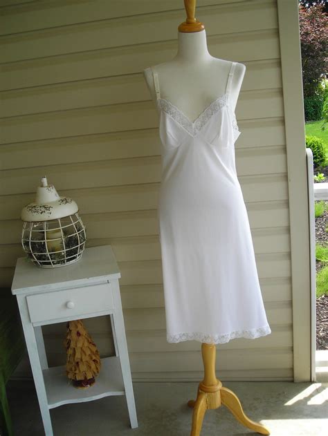 60s Lovely White Full Slip Size 34 Gorgeous Full White Slip Etsy