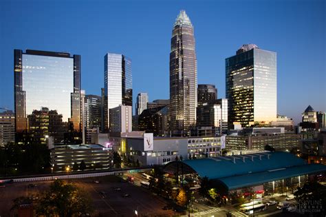 Charlotte North Carolina Skyline At Sunset