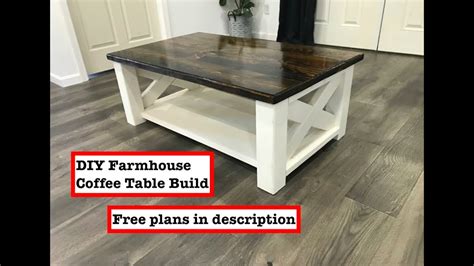 Farmhouse Style Coffee Table Build Free Plans And Dimensions In Description Youtube