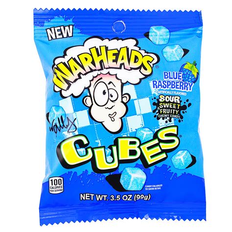 Warheads All Blue Raspberry Cubes 3 5oz Candy Funhouse Candy