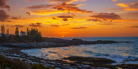 Pemaquid Point Lighthouse Sunrise Panoramic Fine Art Photo Photos By