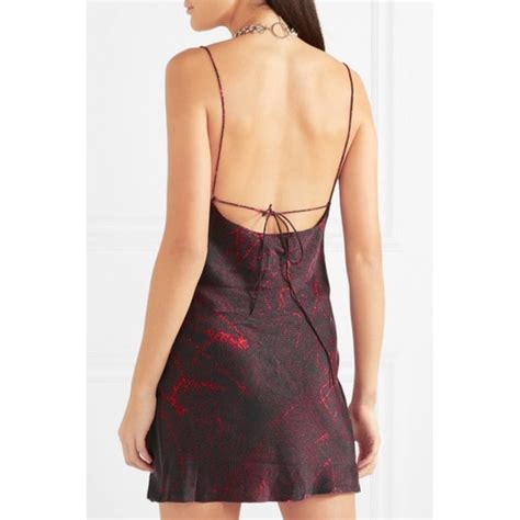 Ksubi Dresses Ksubi Black Red Roxette Printed Silk Mini Dress Sz M