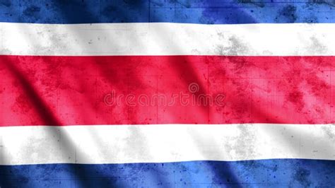 Costa Rica Flag Grunge Video Animation With Seamless Loop Stock Footage